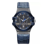 Maserati Potenza Black Dial 42mm Blue Leather Strap Watch For Men - R8851108007 Buy Now By Maserati