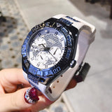 Guess Luna Diamonds White Dial White Rubber Strap Watch for Women - W0653L2 Buy Now By Guess