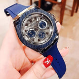 Guess Legacy Grey Dial Blue Silicone Strap Watch For Men - W1049G1 Buy Now By Guess