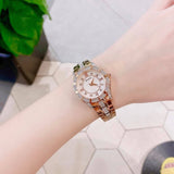 Bulova Crystal Mother of Pearl Dial Rose Gold Steel Strap Watch for Women - 98L197 Buy Now By Bulova