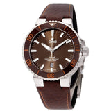 Oris Aquis Date Brown Dial Brown Leather Strap Watch for Men - 0173377304152-0752412EB Buy Now By Oris