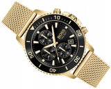 Hugo Boss Admiral Chronograph Black Dial Gold Mesh Bracelet Watch for Men - 1513906 Buy Now By Hugo Boss