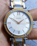 Guess Park Ave Silver Dial Two Tone Steel Strap Watch for Women - W0636L1 Buy Now By Guess