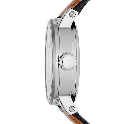 Fossil Boyfriend Automatic Skeleton Silver Dial Brown Leather Strap Watch for Women - ME3109 Buy Now By Fossil