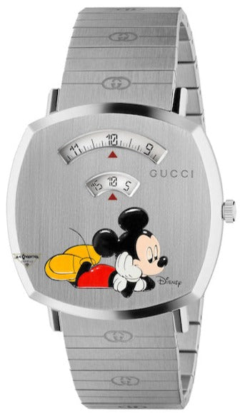 Gucci Grip x Disney Quartz Silver Dial Silver Steel Strap Unisex Watch - YA157419 Buy Now By Gucci