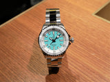 Breitling Superocean Automatic 36 Turquoise Dial Silver Steel Strap Watch for Men - A17377211C1A1 Buy Now By Breitling