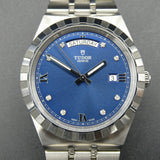 Tudor Royal Automatic Diamonds Blue Dial Silver Steel Strap Watch for Men - M28600-0006 Buy Now By Tudor