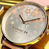 Coach Perry Silver Dial Pink Leather Strap Watch For Women - 14503325 Buy Now By Coach