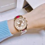 Michael Kors Ritz Chronograph Gold Dial Two Tone Steel Strap Watch For Women - MK6517 Buy Now By Michael Kors