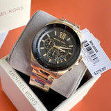Michael Kors Brecken Chronograph Black Dial Gold Steel Strap Watch For Men - MK8848 Buy Now By Michael Kors
