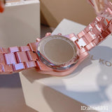 Michael Kors Ritz Chronograph Rose Gold Dial Rose Gold Steel Strap Watch For Women - MK6753 Buy Now By Michael Kors