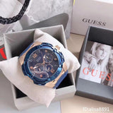 Guess Genesis Quartz Blue Dial Blue Silicone Strap Watch For Men - W1254G3 Buy Now By Guess