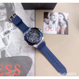 Guess Genesis Multi Function Analog Blue Dial Blue Rubber Strap Watch For Men - W1254G1 Buy Now By Guess