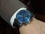 IWC Portofino Chronograph Blue Dial Black Leather Strap Watch for Men - IW391036 Buy Now By IWC