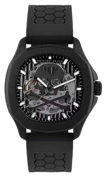 Philipp Plein High-Conic Automatic Black Dial Black Silicone Strap Watch for Men - PWRAA0923 Authentic Buy Shop Now