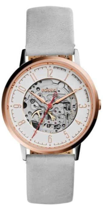 Fossil Vintage Muse Automatic Skeleton White Dial Grey Leather Strap Watch for Women - ME3131 Buy Now By Fossil