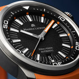 Maurice Lacroix Pontos S Diver Black Dial Orange Rubber Strap Watch For Men - PT6248-SS00L-330-J Buy Now By Maurice Lacroix