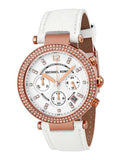 Michael Kors Parker White Diamonds Dial White Leather Strap Watch for Women - MK2281 Buy Now By Michael Kors