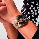 Philipp Plein The $kull Diver Blue Dial Two Tone Steel Strap Watch For Men- PWOAA0722 Authentic Buy Shop Now