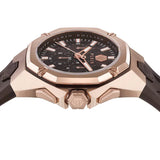 Philipp Plein Octagon Rose Gold Dial Brown Silicone Strap Watch for Men - PWTBA0223 Authentic Buy Shop Now