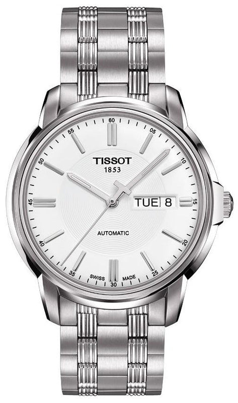 Tissot Automatics III Day Date White Dial Silver Steel Strap Watch For Men - T065.430.11.031.00 Buy Now By Tissot