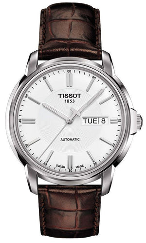Tissot Automatics III Steel White Dial Brown Leather Strap Watch For Men - T065.430.16.031.00 Buy Now By Tissot