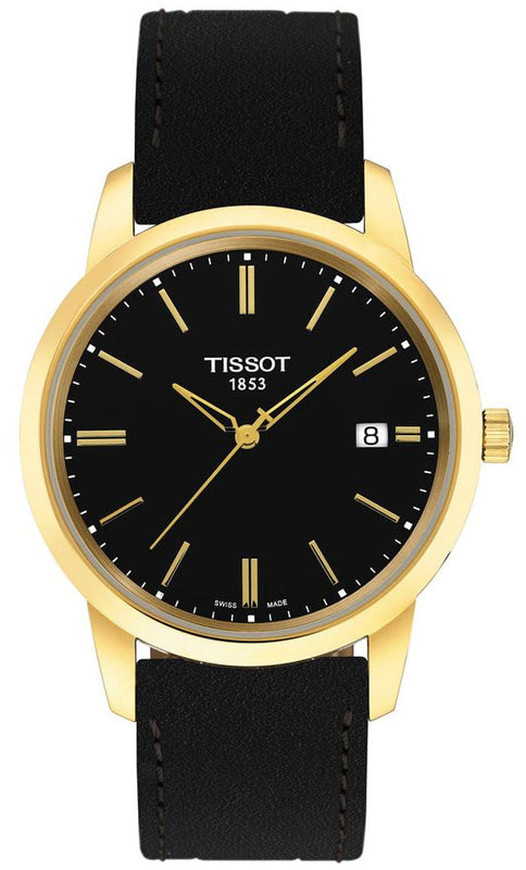 Tissot T Classic Dream Black Dial Black Leather Strap Watch for Men - T033.410.36.051.01 Buy Now By Tissot