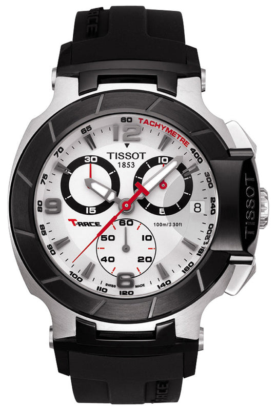 Tissot T Race Chronograph White Dial Black Rubber Strap Watch for Men - T048.417.27.037.00 Buy Now By Tissot