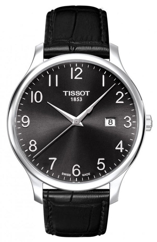 Tissot T Classic Tradition Black Dial Black Leather Strap Watch For Men - T063.610.16.052.00 Buy Now By Tissot