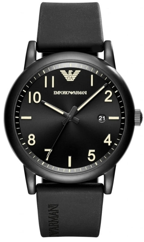 Emporio Armani Luigi Quartz Black Dial Black Silicon Strap Watch For Men - AR11071 Buy Now By Emporio Armani