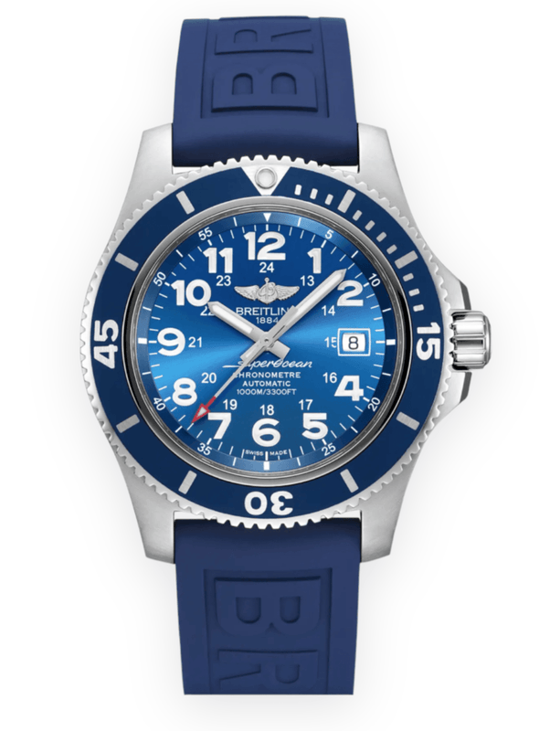 Breitling Superocean II 44mm Blue Dial Blue Rubber Strap Watch for Men - A17392D8/C910/158S/A20SS.1 Buy Now By Breitling