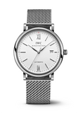 IWC Portofino Automatic White Dial Silver Mesh Bracelet Watch for Men - IW356505 Buy Now By IWC