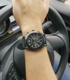 Emporio Armani Giovanni Chronograph Black Dial Black Rubber Strap Watch For Men - AR11028 Buy Now By Emporio Armani