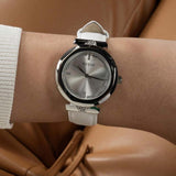 Guess Rumour Silver Dial White Leather Strap Watch For Women - GW0689L1 Buy Now By Guess