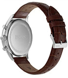 Hugo Boss Ambassador Chronograph Silver Dial Brown Leather Strap Watch For Men - HB1513195 Buy Now By Hugo Boss