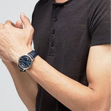 Emporio Armani Renato Analog Blue Dial Black Leather Strap Watch For Men - AR2506 Buy Now By Emporio Armani