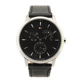 Tommy Hilfiger Brad Chronograph Black Dial Black Leather Strap Watch For Men - 1710391 Buy Now By Tommy Hilfiger