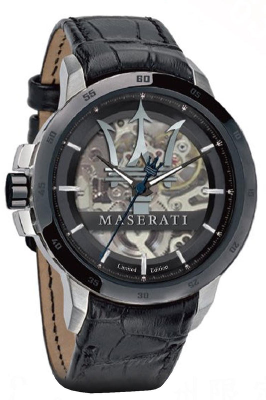 Maserati Potenza Automatic Black Dial Black Leather Strap Stainless Steel Watch For Men - R8821119006 Buy Now By Maserati