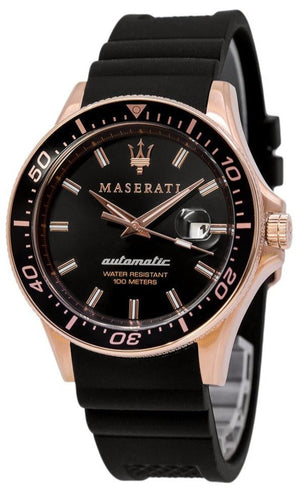 Maserati SFIDA Automatic Black Dial Black Rubber Strap Watch For Men - R8821140001 Buy Now By Maserati