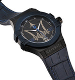 Maserati Potenza Black Dial 42mm Blue Leather Strap Watch For Men - R8851108007 Buy Now By Maserati