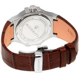 Maserati Potenza Silver Dial Brown Leather Strap Watch For Women - R8851108506 Buy Now By Maserati