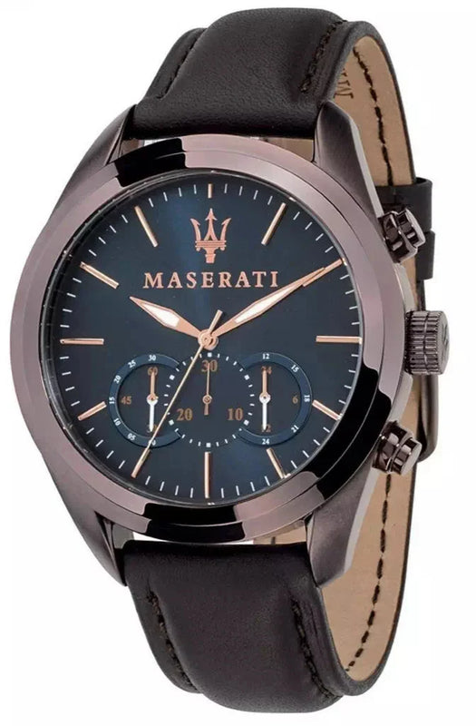 Maserati Traguardo Chronograph Blue Dial Brown Leather Strap Watch For Men - R8871612008 Buy Now By Maserati