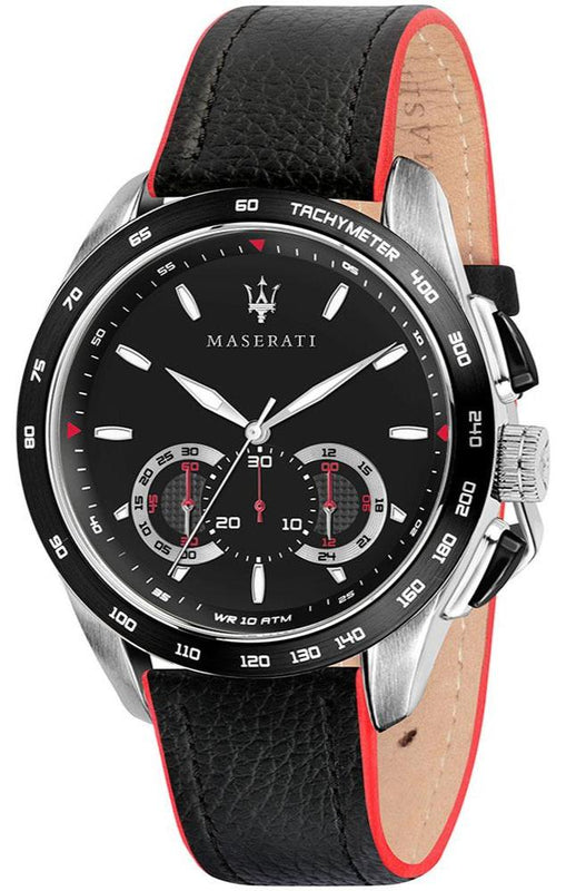 Maserati Traguardo Black Dial Black Leather Strap Watch For Men - R8871612028 Buy Now By Maserati