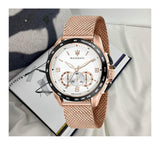 Maserati Traguardo 45mm Chronograph Rose Gold Mesh Strap White Dial Watch For Men - R8873612011 Buy Now By Maserati