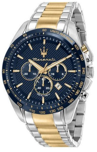 Maserati Traguardo Chronograph Limited Edition Blue Dial Two Tone Steel Strap Watch For Men - R8873612046 Buy Now By Maserati