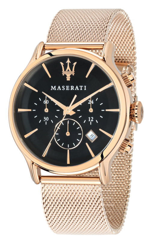 Maserati Epoca Black Dial Gold Mesh Bracelet Watch For Men - R8873618005 Buy Now By Maserati