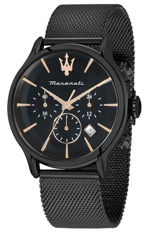 Maserati Epoca Chronograph Black Dial Black Mesh Strap Watch For Men - R8873618013 Buy Now By Maserati