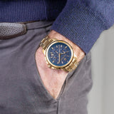 Maserati Successo Chronograph Blue Dial Gold Steel Strap Watch For Men - R8873621021 Buy Now By Maserati