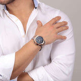 Maserati Stile Chronograph Blue Dial Rose Gold Two Tone Strap Watch For Men - R8873642002 Buy Now By Maserati