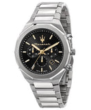 Maserati Stile Chronograph Black Dial Silver Steel Strap Watch For Men - R8873642010 Buy Now By Maserati
